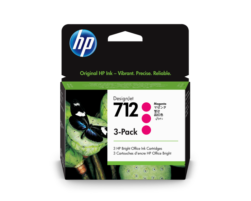 HP 712 Ink Cartridge 3-Pack Magenta 29ml