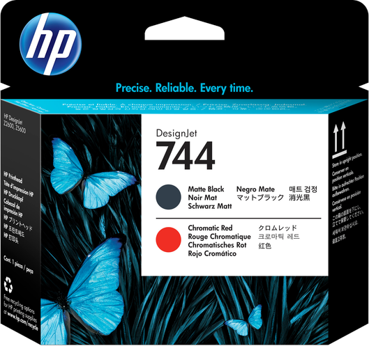 HP 744 Printhead black matt /red
