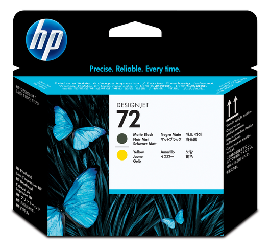 HP 72 Printhead black matt /yellow