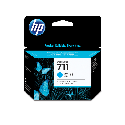HP 711 Ink Cartridge cyan Three-Pack 29ml