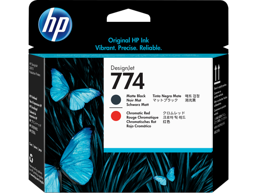 HP 774 Matte Black/Chromatic Red Printhead